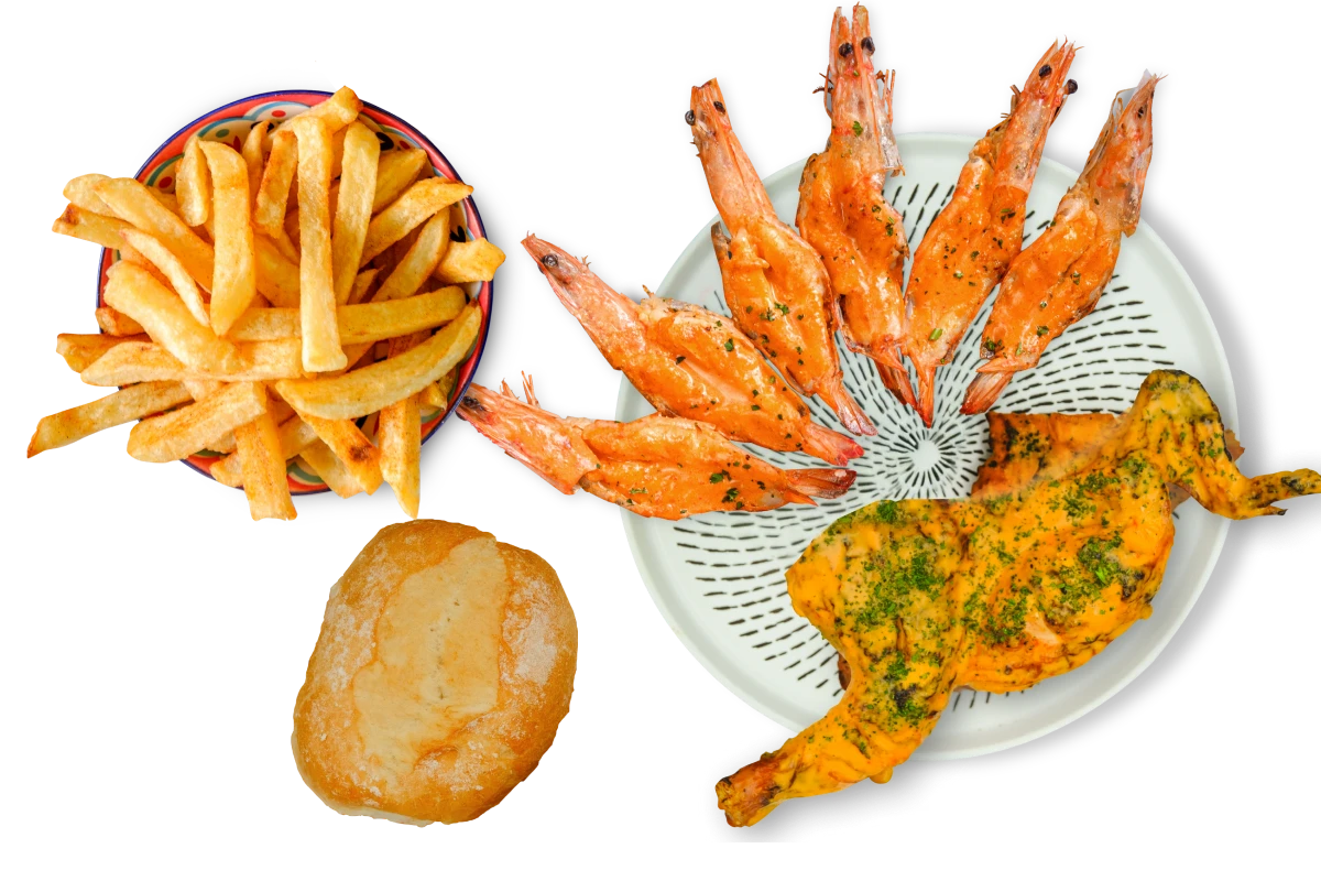 combo2 1/2 chicken_6prawns chips roll